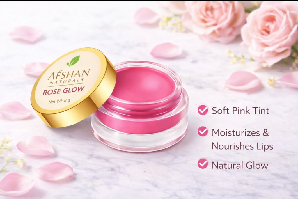 Afshan Naturals Rose Glow Lip Balm – Hydrating & Naturally Tinted